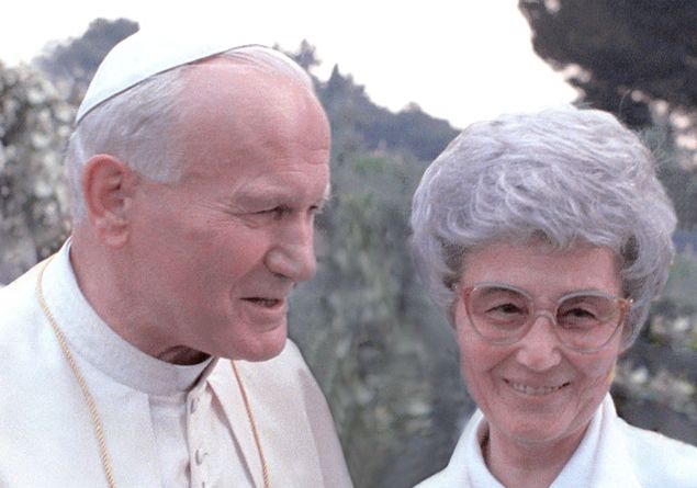 Chiara Lubich (fondatrice des Focolari) et Jean Paul 2 