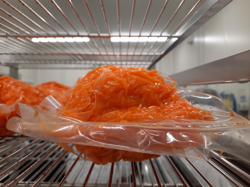 Les carottes sont rÃ¢pÃ©es et mises sous vide