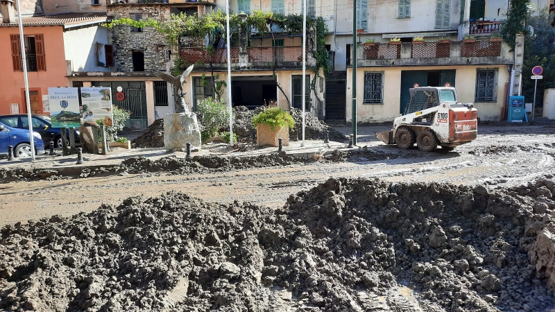 AprÃ¨s le passage de la tempÃªte Alex, Ã  Breil-sur-Roya.